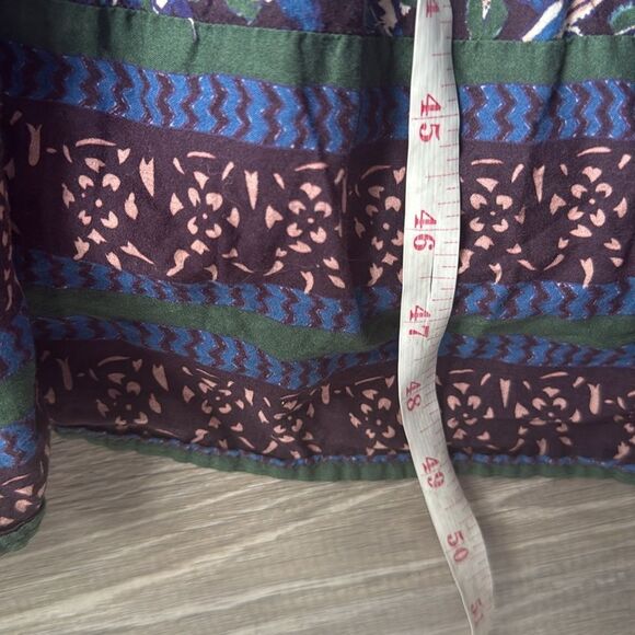 SEA Noah Print Smocked Maxi Dress In Navy 14 - Picture 15 of 16